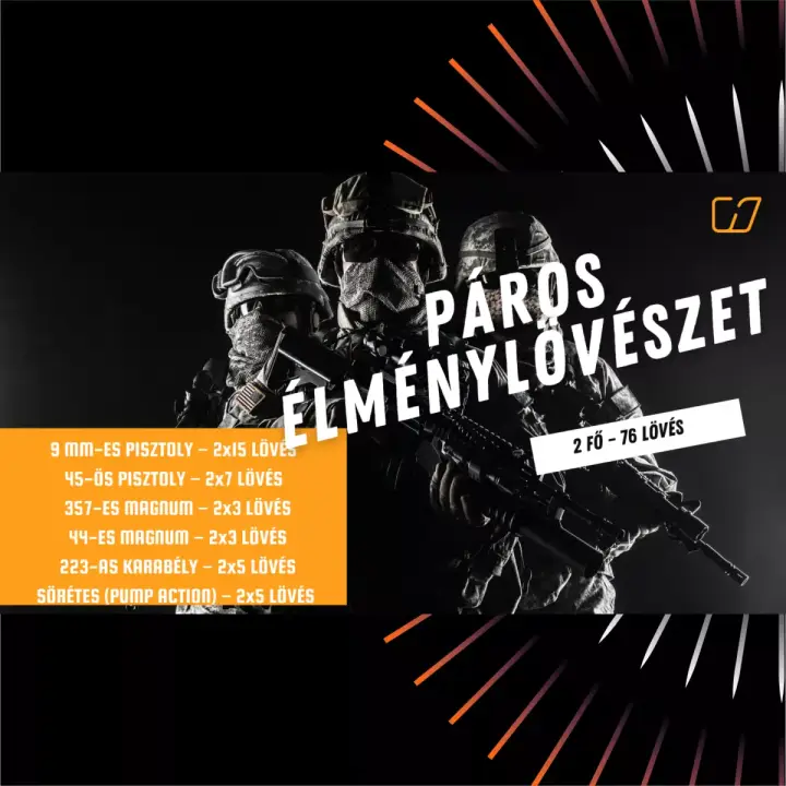 Páros élménylövészeti csomag a BTK Shooting Arena lőtéren fő kép